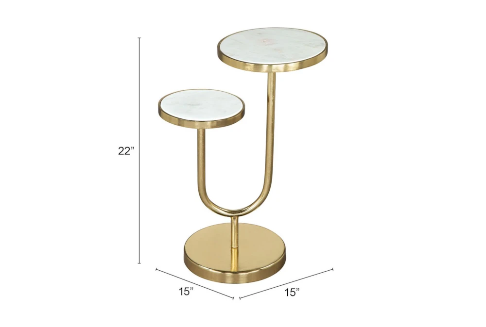 White & Gold Marble Tops Side Table - Image 9