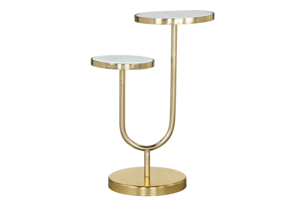 White & Gold Marble Tops Side Table - Image 11