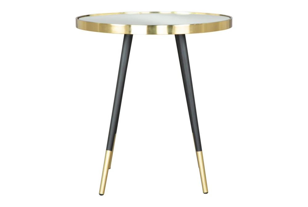 Black & Gold Mirror Top Side Table - Image 2