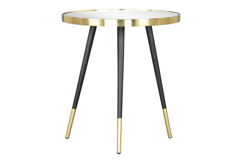 Black & Gold Mirror Top Side Table - Image 3