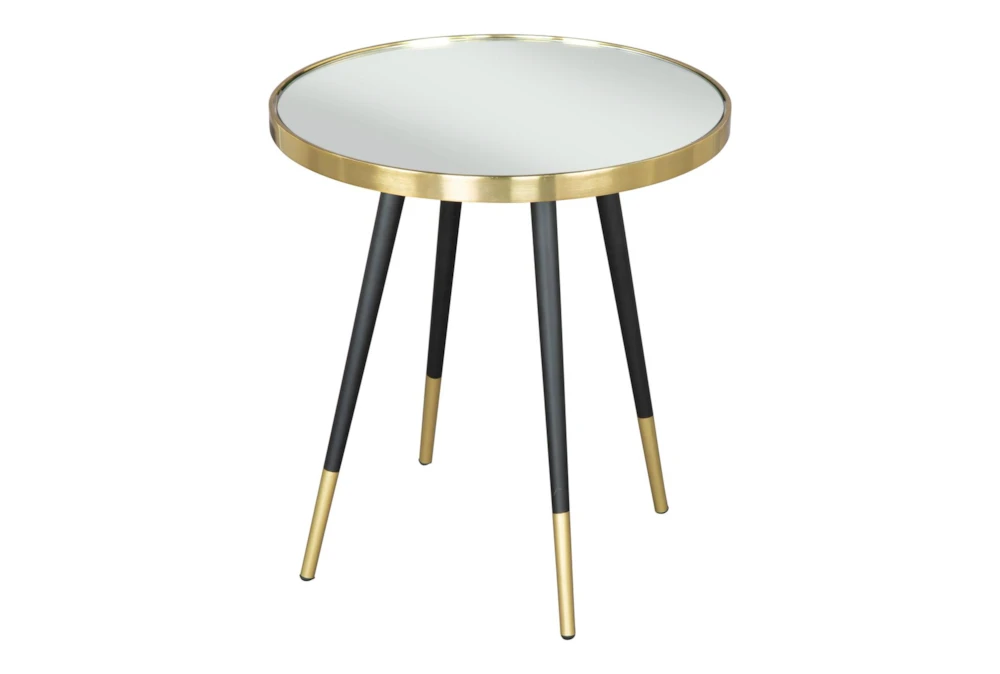 Black & Gold Mirror Top Side Table - Image 4