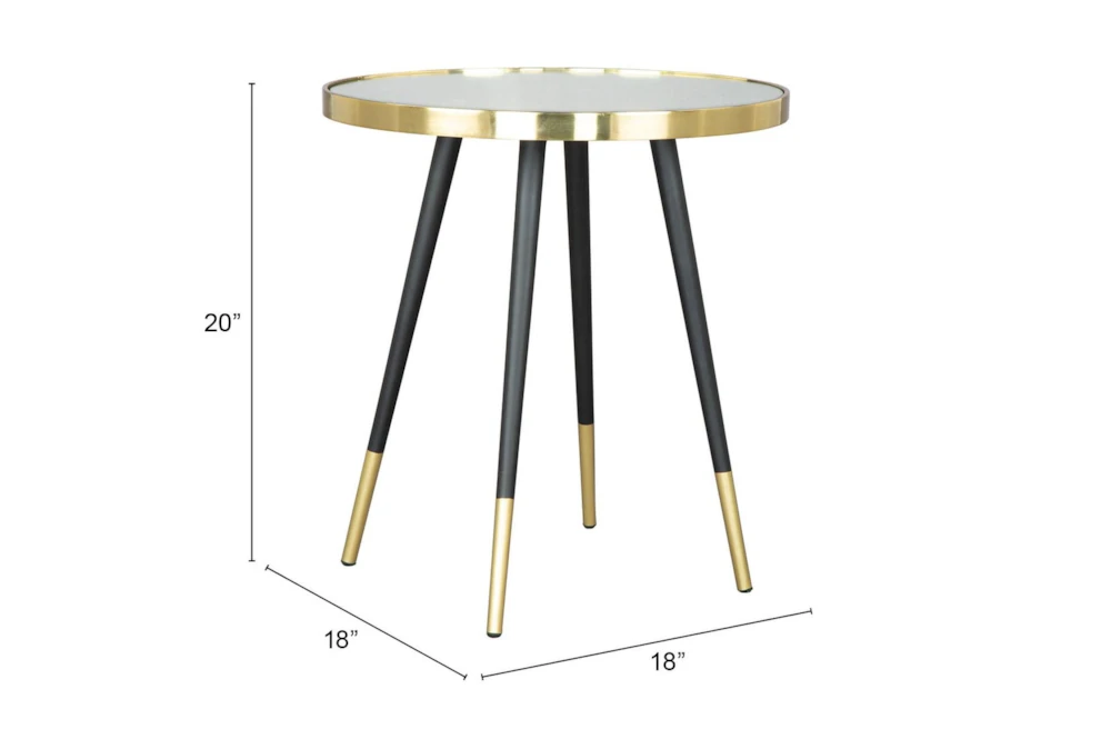 Black & Gold Mirror Top Side Table - Image 8