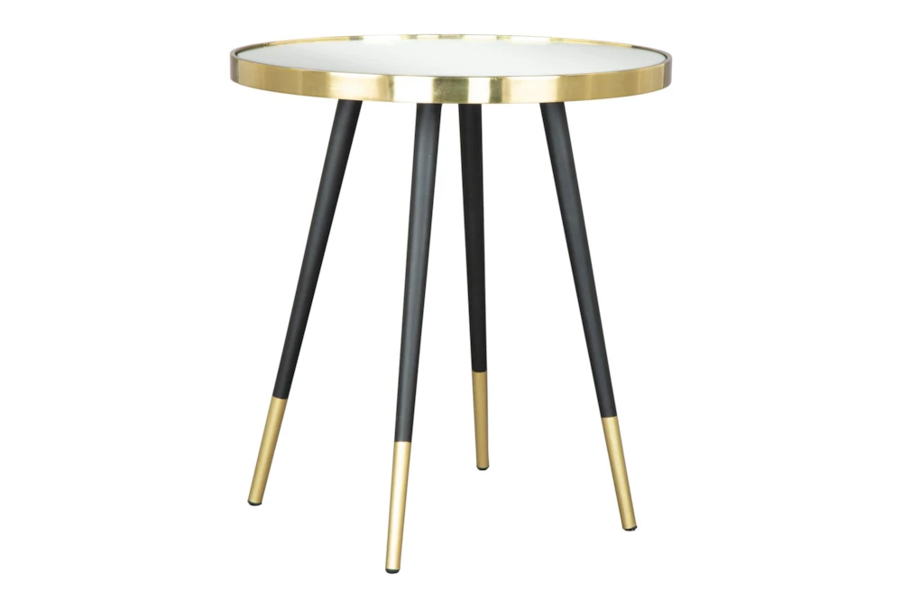 Black & Gold Mirror Top Side Table