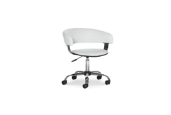 Carnelian White Faux Leather Barrel Office Chair