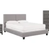 Rylee Queen Upholstered Panel 3 Piece Bedroom Set With Finley Chest Of Drawers + Nightstand