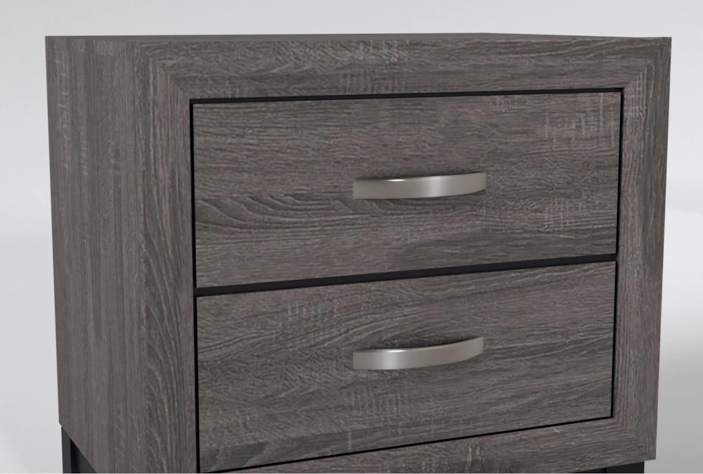 Kyrie Black Full Metal Panel 4 Piece Bedroom Set With Finley Dresser, Mirror + Nightstand - Image 4