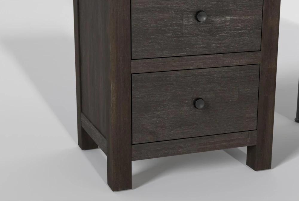 Kyrie Black Full Metal Panel 3 Piece Bedroom Set With 2 Larkin Espresso Nightstands - Image 3