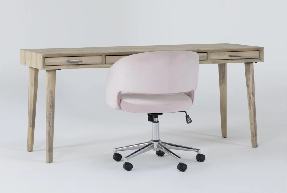 Allen Computer Desk + Phoebe Blush Office Chair - Image 2