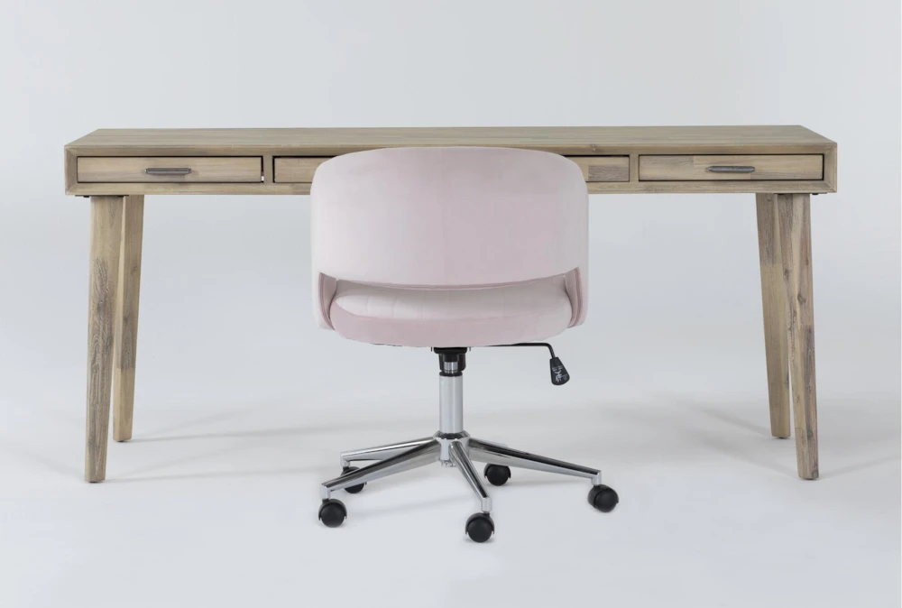 Allen Computer Desk + Phoebe Blush Office Chair