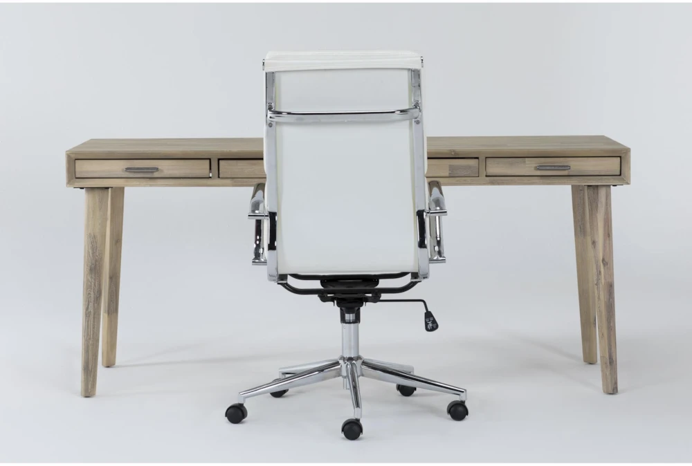 Allen Computer Desk + Moby White High Back Office Chair