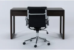 Pierce Espresso Computer Desk + Moby Black Low Back Office Chair