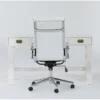 Adams White Desk + Moby White High Back Office Chair