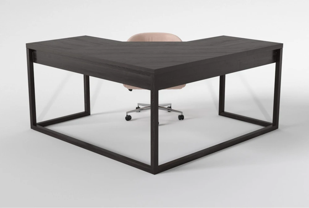 Pierce Espresso Corner Desk + Phoebe Blush Office Chair - Image 8