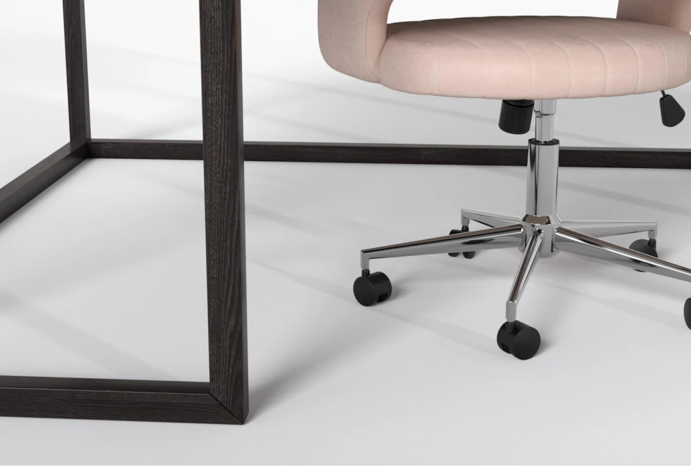 Pierce Espresso Corner Desk + Phoebe Blush Office Chair - Image 5