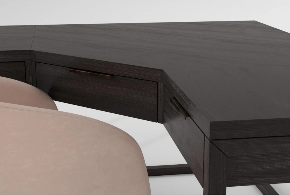 Pierce Espresso Corner Desk + Phoebe Blush Office Chair - Image 6