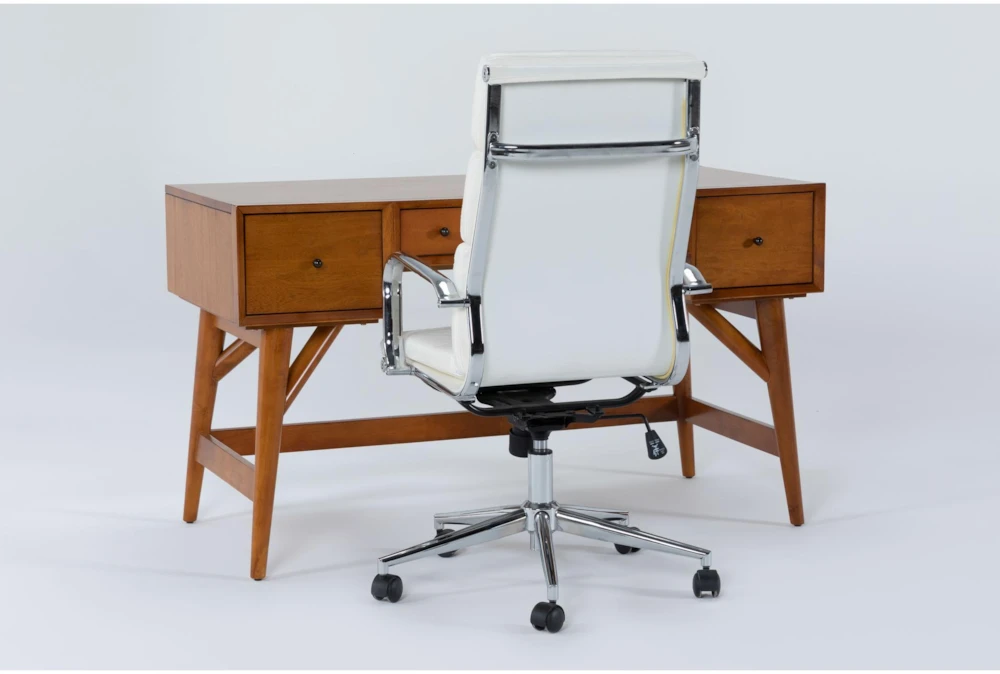 Alton Executive Desk + Moby White High Back Rolling Office Chair - Image 2