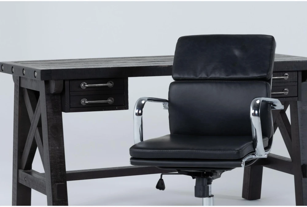 Jaxon Desk + Moby Black Low Back Rolling Office Chair - Image 3