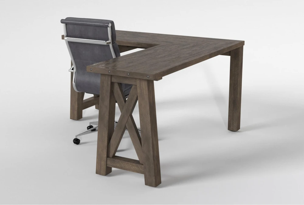 Jaxon Grey Corner Desk+ Moby Grey High Back Rolling Office Chair - Image 3
