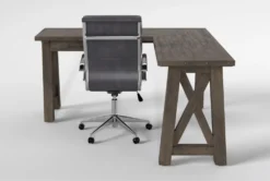Jaxon Grey Corner Desk+ Moby Grey High Back Rolling Office Chair