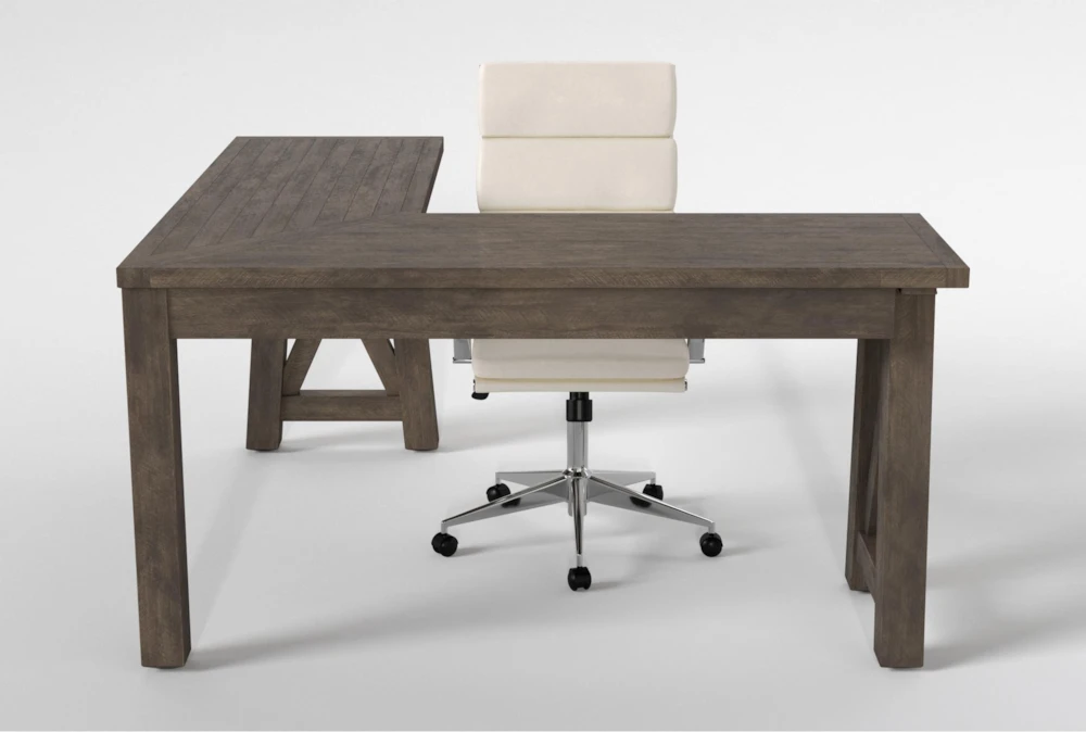 Jaxon Grey Corner Desk + Moby White High Back Rolling Office Chair - Image 8