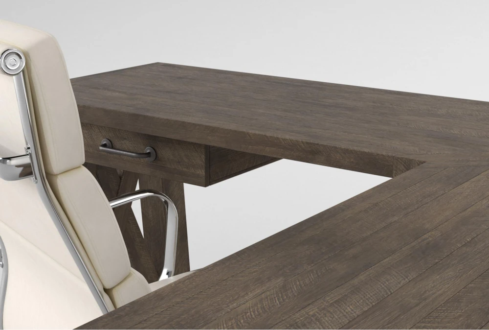 Jaxon Grey Corner Desk + Moby White High Back Rolling Office Chair - Image 6