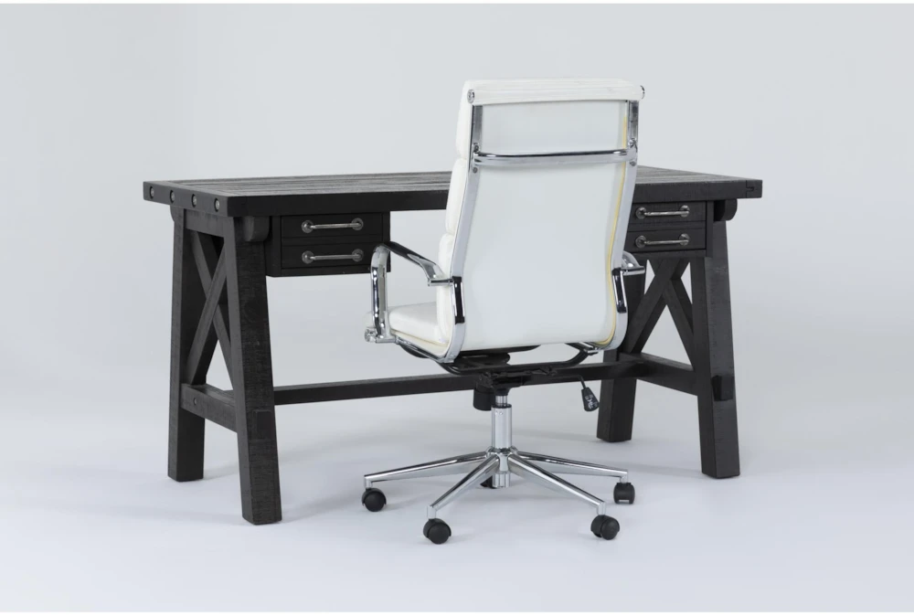 Jaxon Desk + Moby White High Back Rolling Office Chair - Image 2