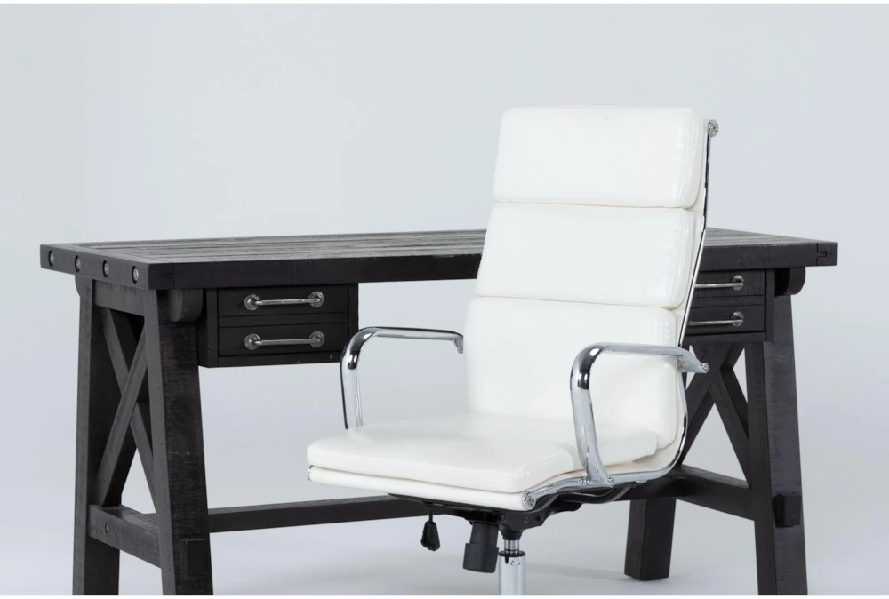 Jaxon Desk + Moby White High Back Rolling Office Chair - Image 3
