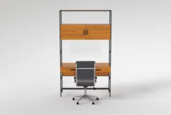 Hollis 49" Wall Desk + Moby Grey High Back Rolling Office Chair