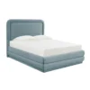 Velma Bluestone Queen Velvet Upholstered Platform Bed