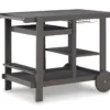 Kail Gray Outdoor Serving Bar Cart