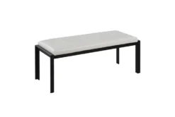Fede Black Metal And White Faux Leather Bench