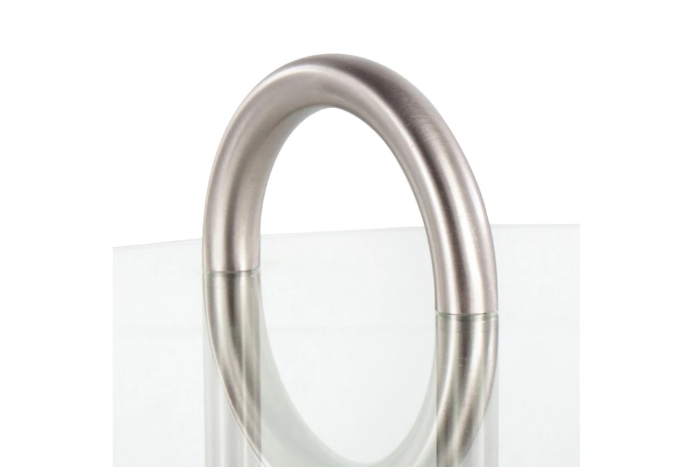 Kate White Marble, Nickle And Glass Side Table - Image 2