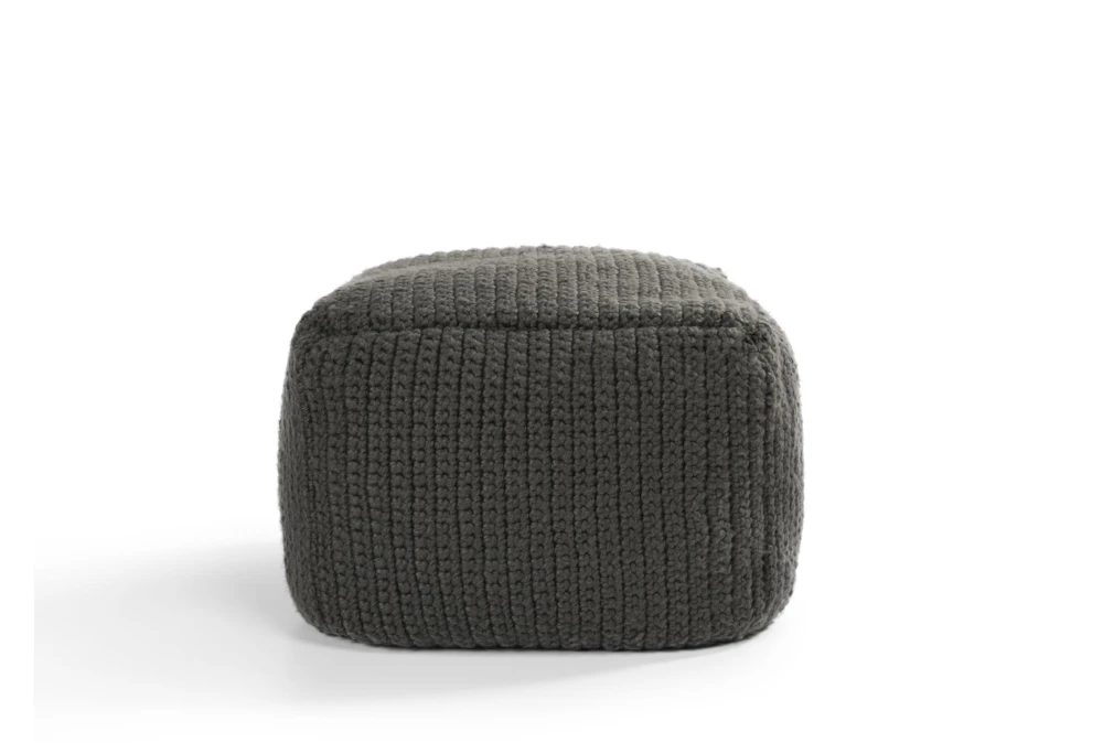 18X18X14 Dark Grey Performance Knit Indoor Outdoor Pouf - Image 2