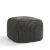 18X18X14 Dark Grey Performance Knit Indoor Outdoor Pouf
