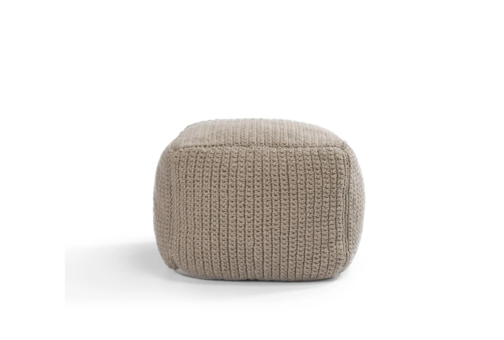 18X18X14 Natural Performance Knit Indoor Outdoor Pouf - Image 2