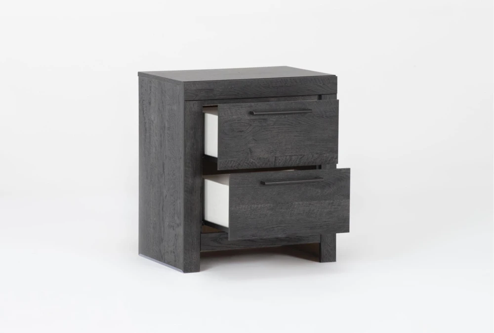 Derrie Black 2 Drawer Nightstand - Image 3