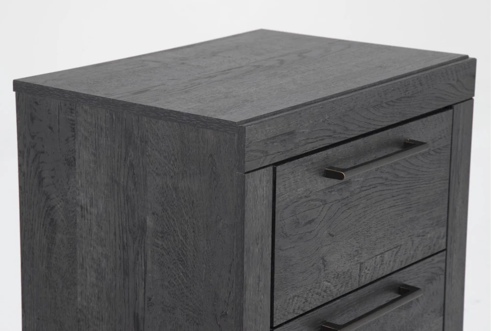 Derrie Black 2 Drawer Nightstand - Image 5