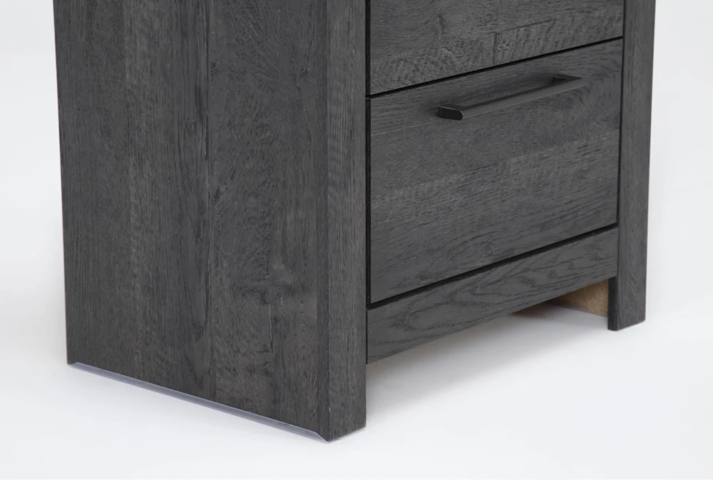 Derrie Black 2 Drawer Nightstand - Image 6