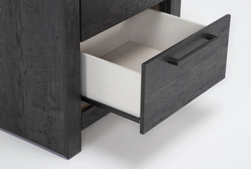 Derrie Black 2 Drawer Nightstand - Image 7