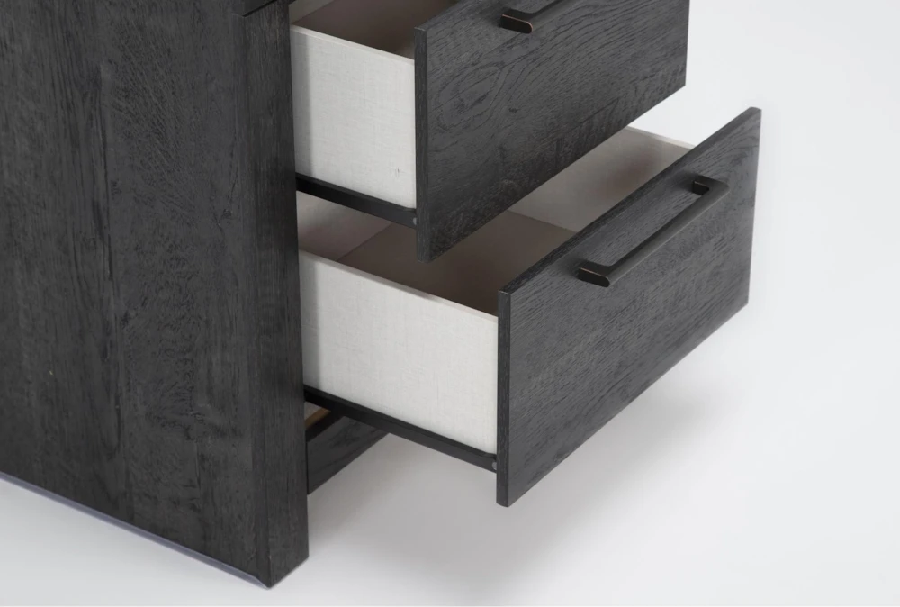 Derrie Black 2 Drawer Nightstand - Image 8