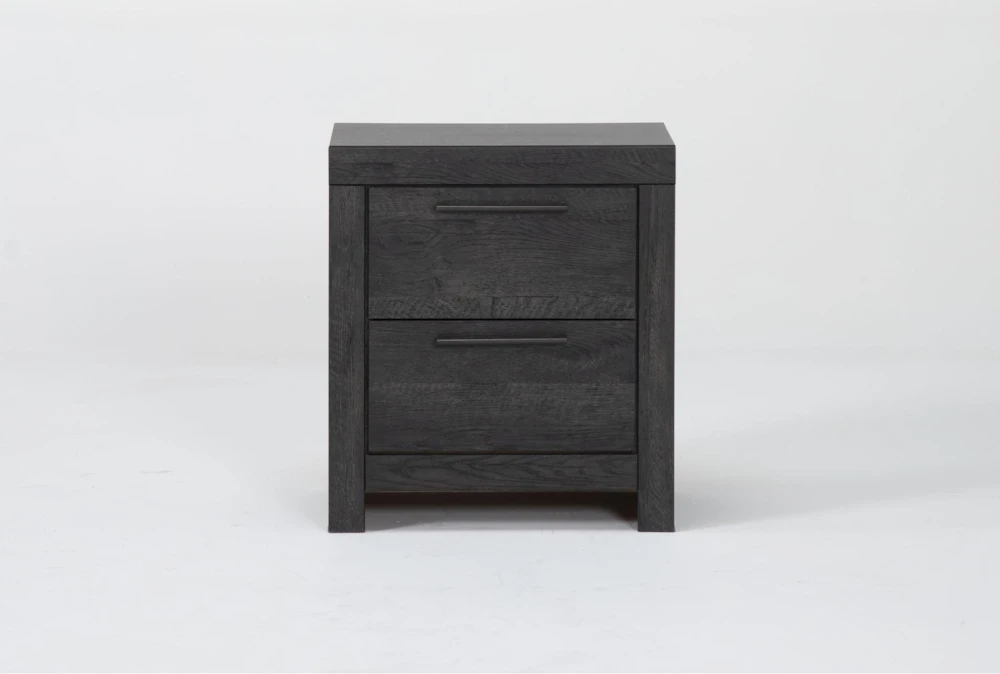 Derrie Black 2 Drawer Nightstand