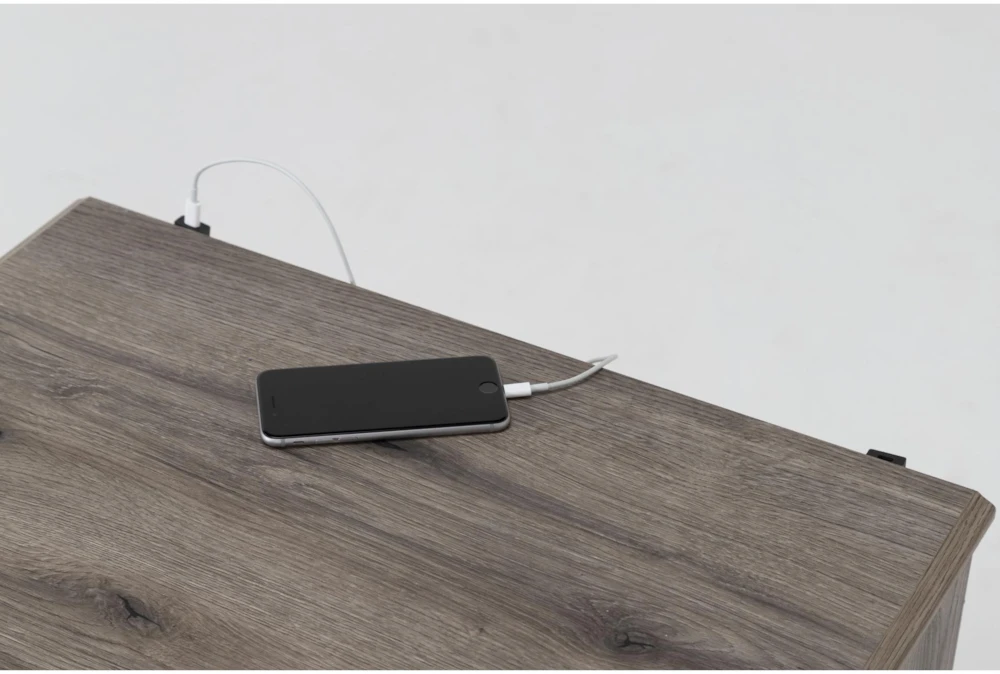 Jeraco Grey 2 Drawer Nightstand With USB - Image 6