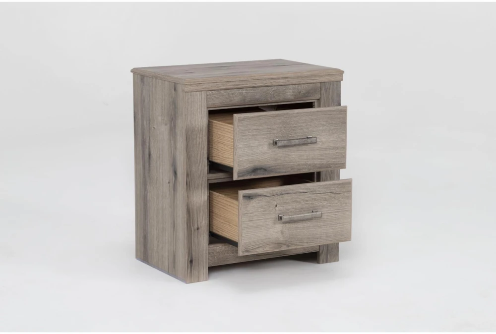 Jeraco Grey 2 Drawer Nightstand With USB - Image 3