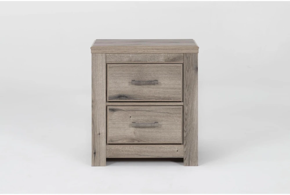 Jeraco Grey 2 Drawer Nightstand With USB