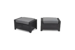 Sagrada Outdoor Ottomans With Charcoal Grey Sunbrella Cushions Set Of 2