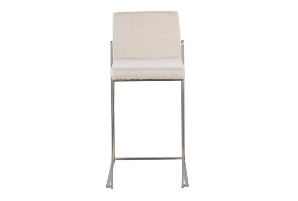 Ian Beige Fabric High Back Counter Stool Set Of 2 - Image 7