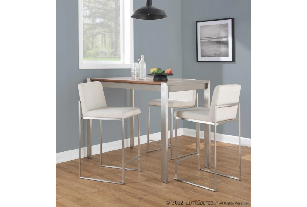 Ian Beige Fabric High Back Counter Stool Set Of 2 - Image 6