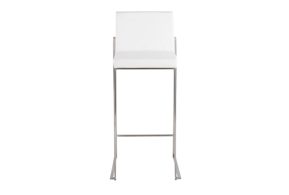 Ian White Faux Leather High Back Barstool Set Of 2 - Image 2