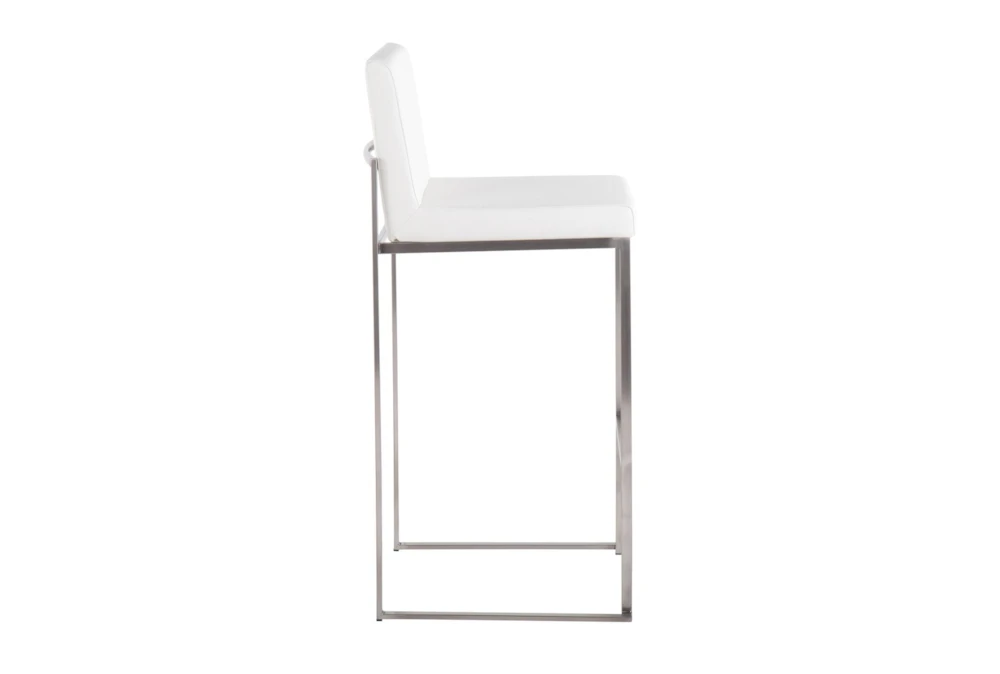 Ian White Faux Leather High Back Barstool Set Of 2 - Image 3