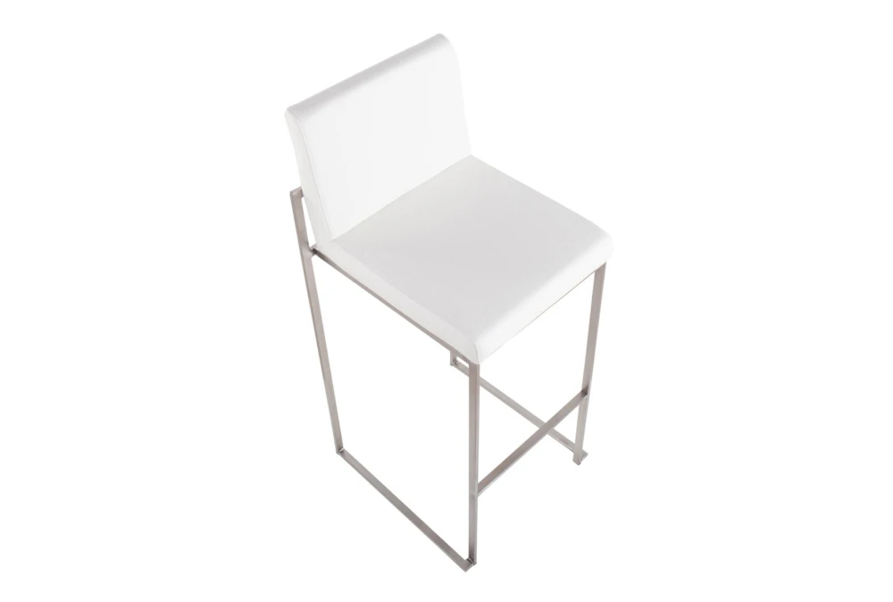 Ian White Faux Leather High Back Barstool Set Of 2 - Image 4